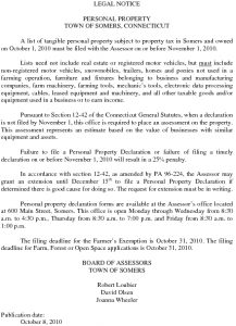 Icon of Personal Property Declaration Notice 2010
